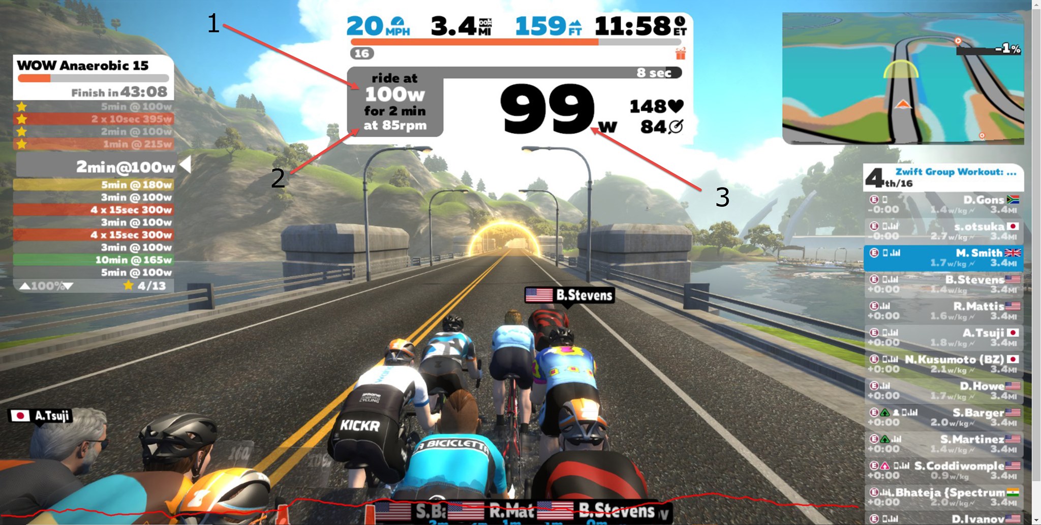 Zwift Skjár